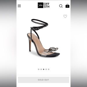 BCBGeneration Illara Embellished Wrap Around Sandals 7 NWOT Black Crystal Bow